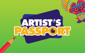 Crayola Imagine Arts Academy Artist's Passport logo with an illustration of an owl and a crayola coloured pencil